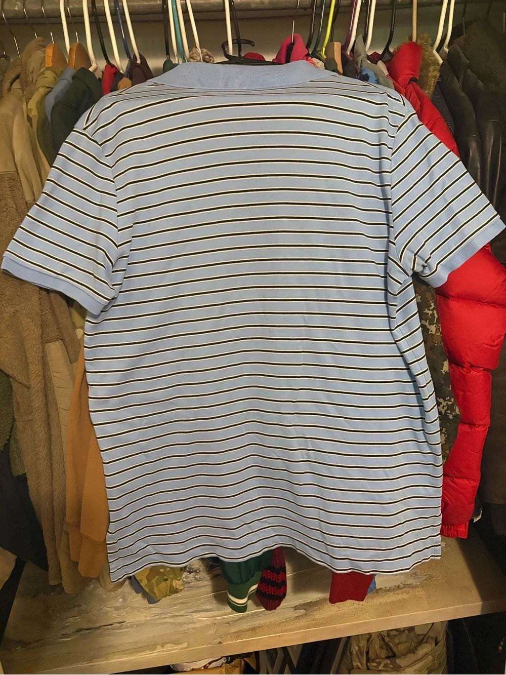 Men’s Ralph Lauren Light Blue Polo with Navy & White Stripes